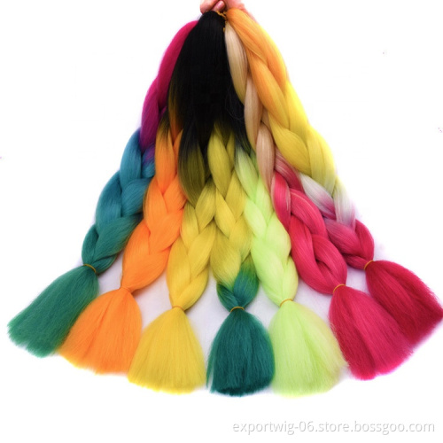 hair extension bulk pre stretched 24inch cheap synthetic Hair Box Braids Jumbo crochet braided expression braiding hair